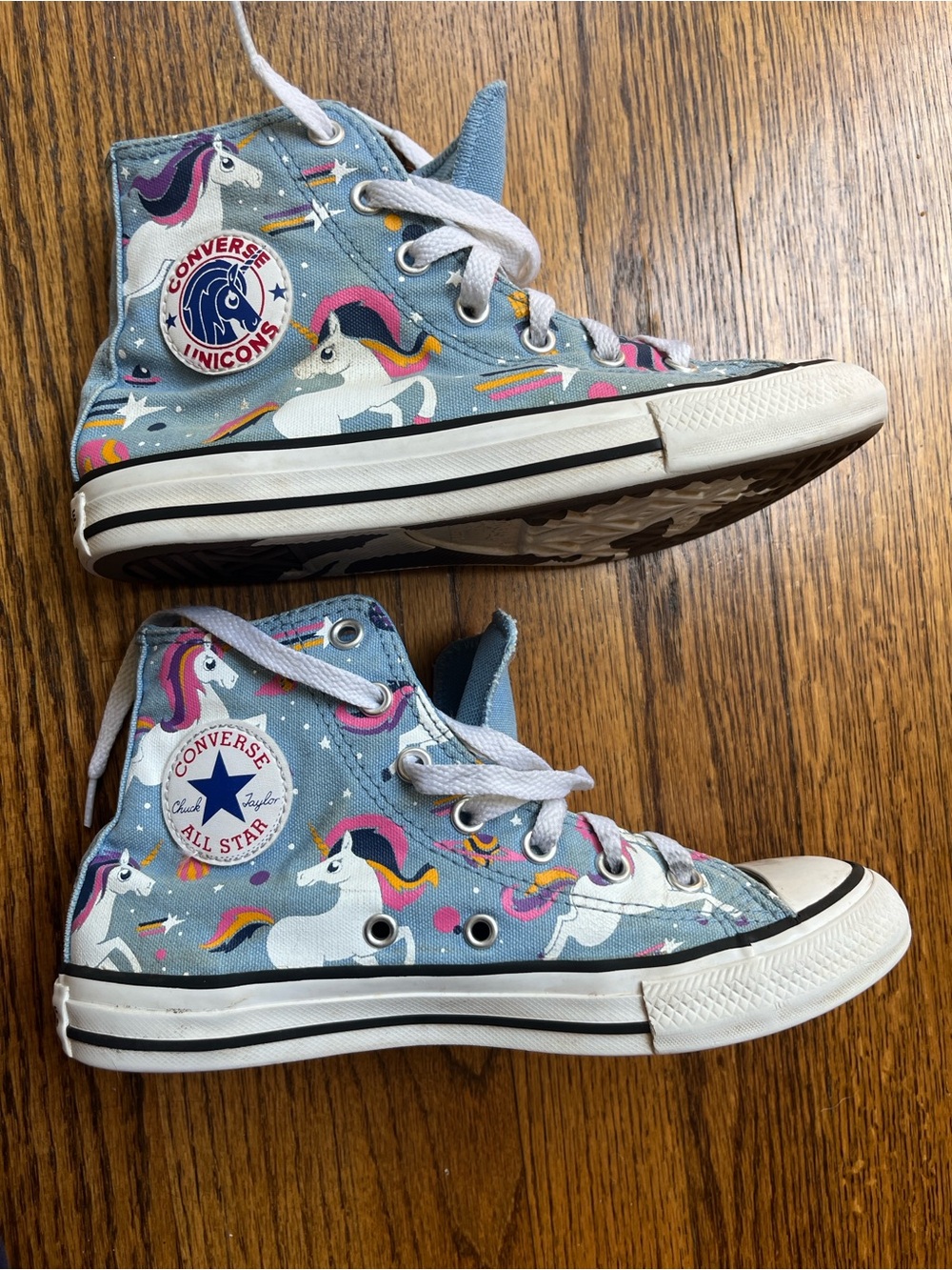 Converse Chuck Taylor Blue Unicorn High Tops Size 2.5 EXCELLENT/NEW